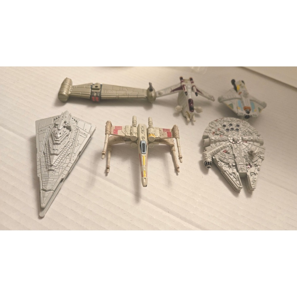 6 Star Wars Miniature Micro Ships – Hot‎ Wheels LFL Toy Lot – No Stands